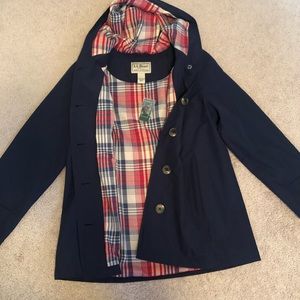 NWOT Medium Petite Navy Rain Jacket